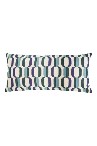 Coussin - Bleu marine et blanc - 35 x 75 cm