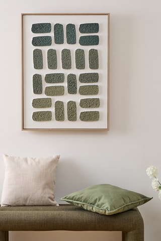 Adorno mural - 60 x 2,9 x 80 cm - Beige y blanco