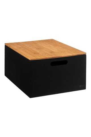 3 cajas de organización de bambú - Negro