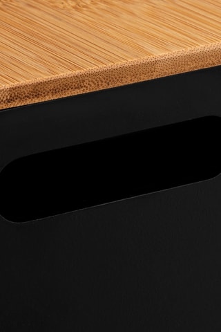 3 cajas de organización de bambú - Negro