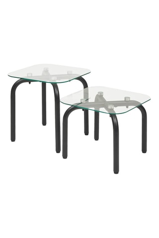 2 tables en verre - 50 x 49,5 x 50/50 x 39,5 x 50 cm