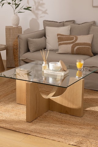 Table basse en verre - 85 x 45 x 85 cm