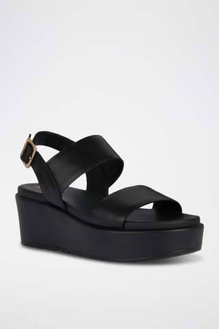 Sandales à talons compensées en cuir Xan2.2S  - Noir