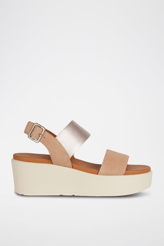 Sandales compensées en nubuck Xan2.2S - Beige