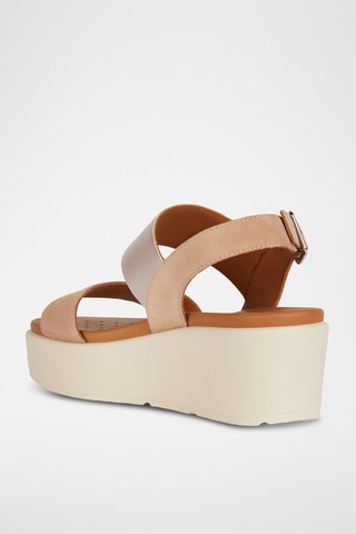 Sandales compensées en nubuck Xan2.2S - Beige