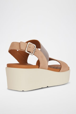 Sandales compensées en nubuck Xan2.2S - Beige