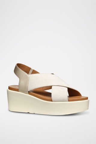 Sandales compensées en nubuck Xan2.2S - Beige