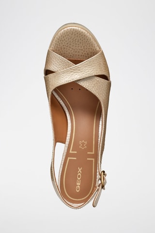 Sandales à talons plateformes en cuir Walk Pleasure 85S  - Beige