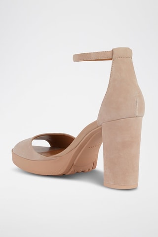 Sandales à talons plateformes en nubuck Walk Pleasure 85S - Beige