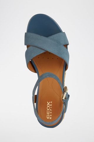 Sandales à talons compensées en nubuck Ischiaorda  - Bleu