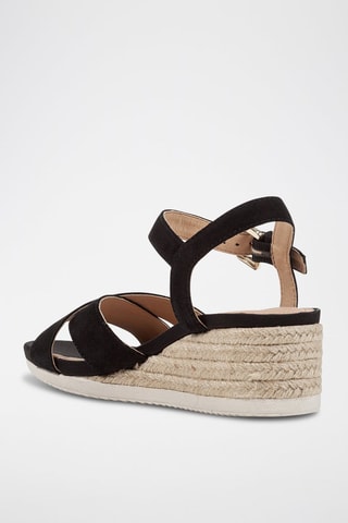 Sandales à talons compensées en nubuck Ischiaorda  - Noir