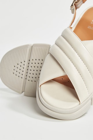 Sandales plateformes en cuir Lisbona  - Beige