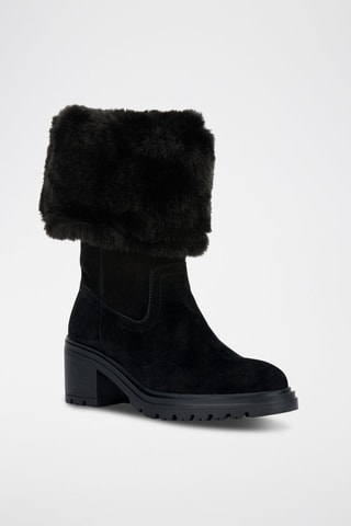 Bottines fourrées en nubuck Damiana - Noir