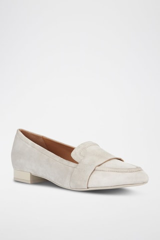 Slippers en cuir de chèvre nubuck Charyssa - Beige