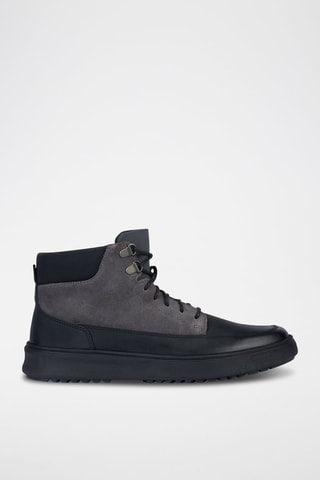 Baskets montantes en cuir Cervino - Noir et gris foncé