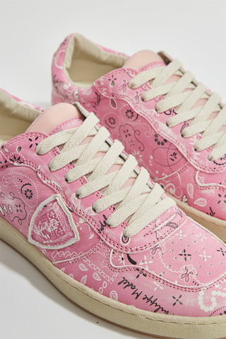 Baskets en cuir de chèvre Paisley - Rose