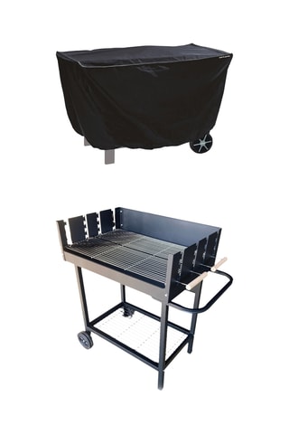 Pack barbecue charbon de bois Serena, chariot et housse de protection