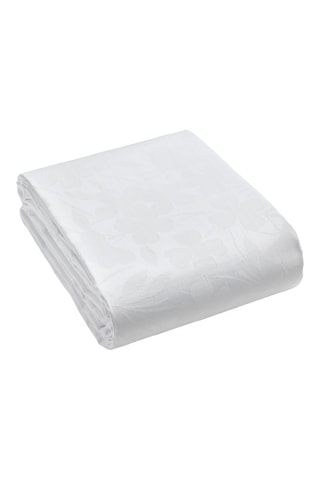 Toalha de mesa Jacquard Fleurette - 170 x 250 cm - Branco - Branco