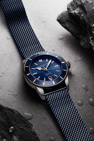 Orologio automatico in acciaio Aquadiver - Blu scuro e argentato