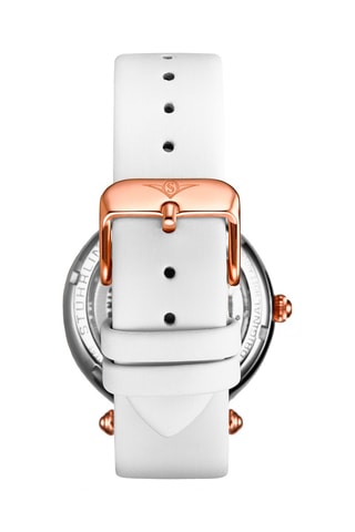 Orologio automatico in pelle e laminato oro fino rosa