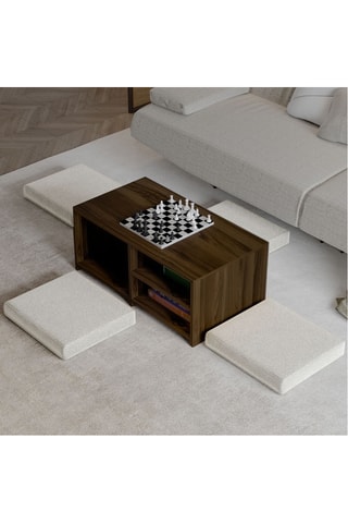 Table basse et 4 coussins - 90 x 45 x 44,1 cm