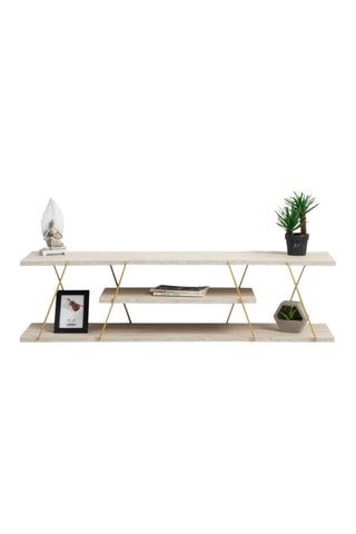 Meuble TV Canaz et doré - 120 x 33 x 30 cm