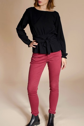 Broek Slim Fit Pommette Donkerroze