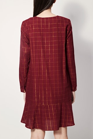 Jurk Lage Taille Rigine Bordeauxrood