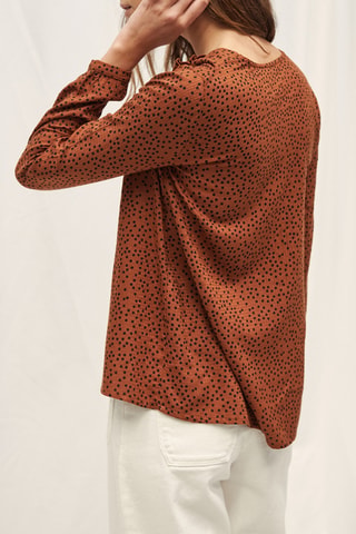 Top met Stippenmotief Rood