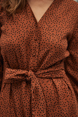 Midi-jurk met Stippen Rood