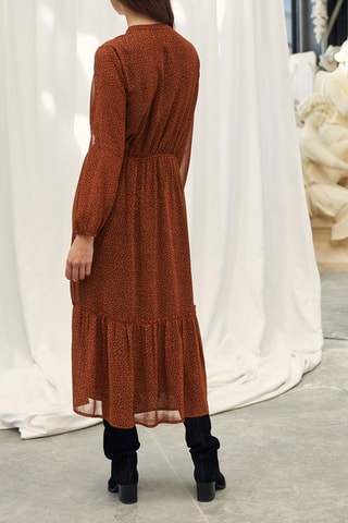 Vestido largo de lunares - Rojo
