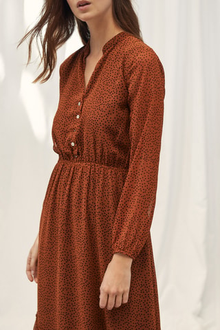 Vestido largo de lunares - Rojo