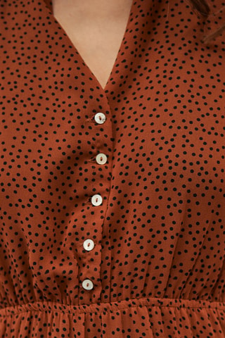 Vestido largo de lunares - Rojo