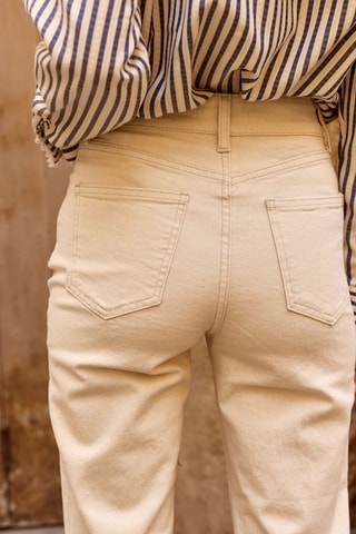 Rechte Jeans Hoge Taille Paige - Beige