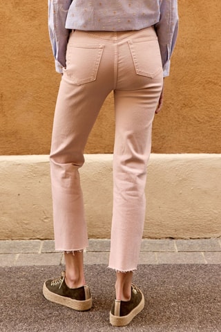 7/8 Rechte Jeans Hoge Taille Perne - Roze