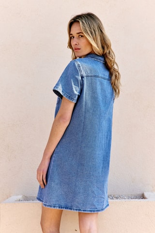 Vestido recto vaquero Renne - Azul marino