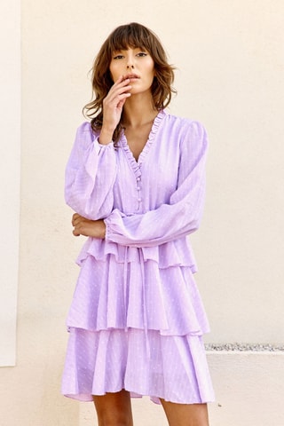 Jurk met Ruches Roseline - Roze
