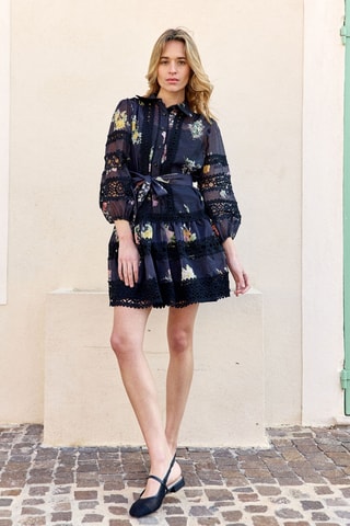 Vestido evasé Rosière - Negro