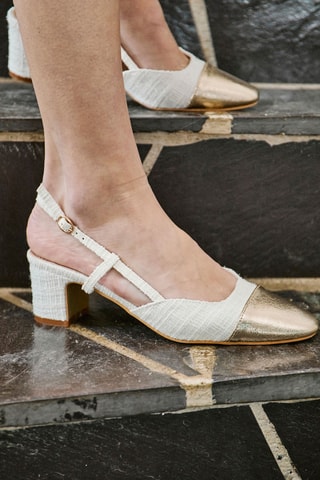 Tweed Pumps Hadrielle - Wit