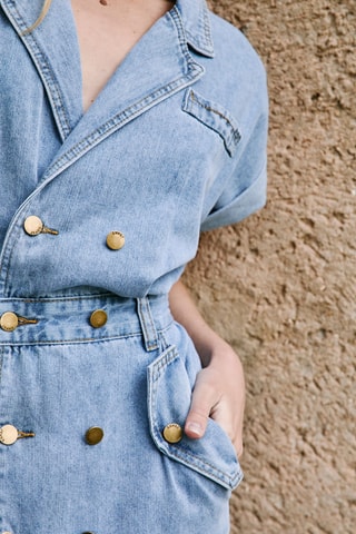 Abito a camicia in jeans Roxane - Celeste