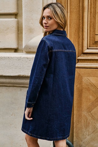 Vestido recto vaquero - Azul oscuro