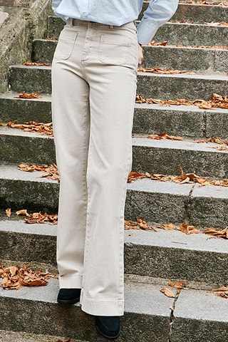 Jeans Hoge Taille Pablo - Beige