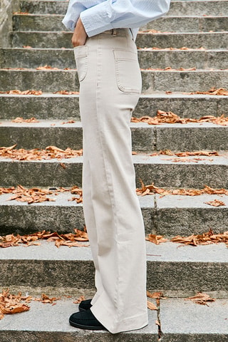 Jeans Hoge Taille Pablo - Beige