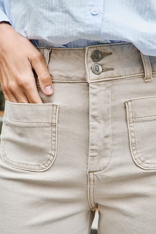 Jeans Hoge Taille Pablo - Beige