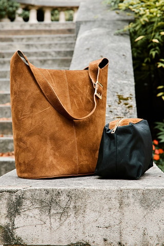 Nubuck Trendy Handtas Hanabel - Camel
