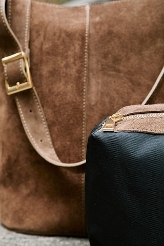 Nubuck Trendy Handtas Hanabel - Taupe