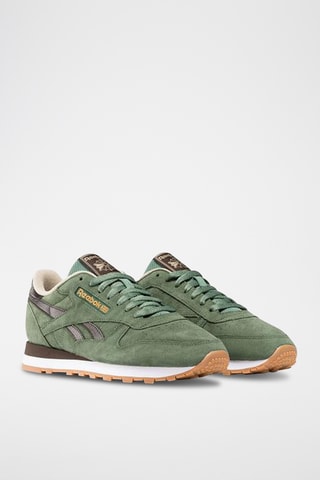Nubuck Sneakers Classic Leather - Donkergroen