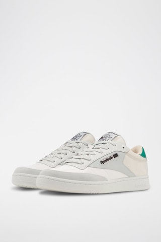 Leren Sneakers Club C - Wit en Lichtgrjis