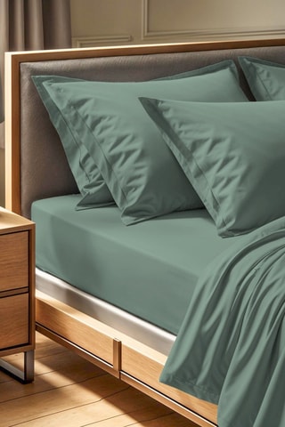 Verstevigd Katoenen Hoeslaken 145 Draad/cm² Tonne Mixte - Groen