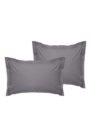 2 Verstevigd Katoenen Kussenslopen 155 Draad/cm² Tonne Grise - Donkergrijs